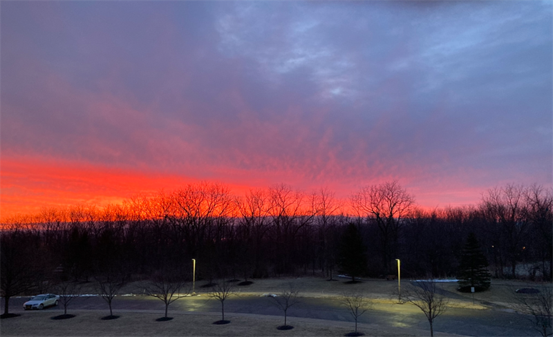 Sunrise this morning taken from a 2nd floor deck at Ferris Hills