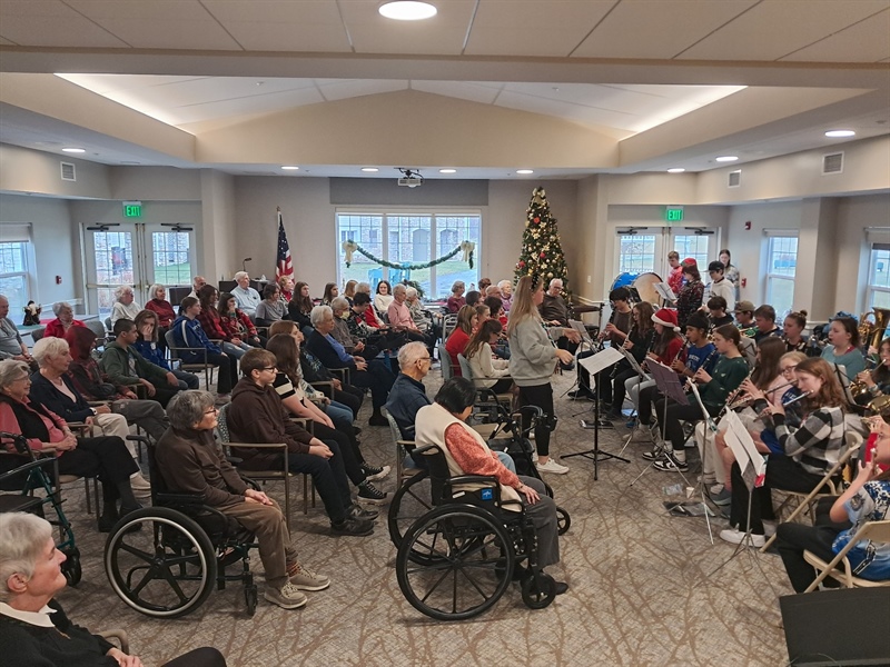 Honeoye Middle Schoolers perform a Holiday Concert at Clark Meadows & Ferris Hills